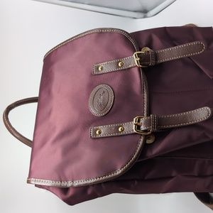 Longchamp Burgundy Nylon Purse Backpack